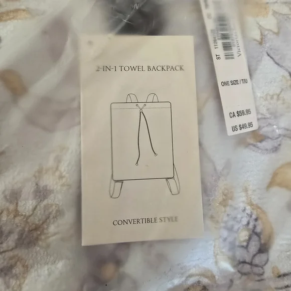 NWT Victoria's Secret 2-in-1 Packable Towel Backpack - Picture 7 of 7